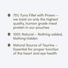 Applaws Natural 75% Tuna Fillet with Pacific Prawn in Broth Wet Cat Food - 70 g